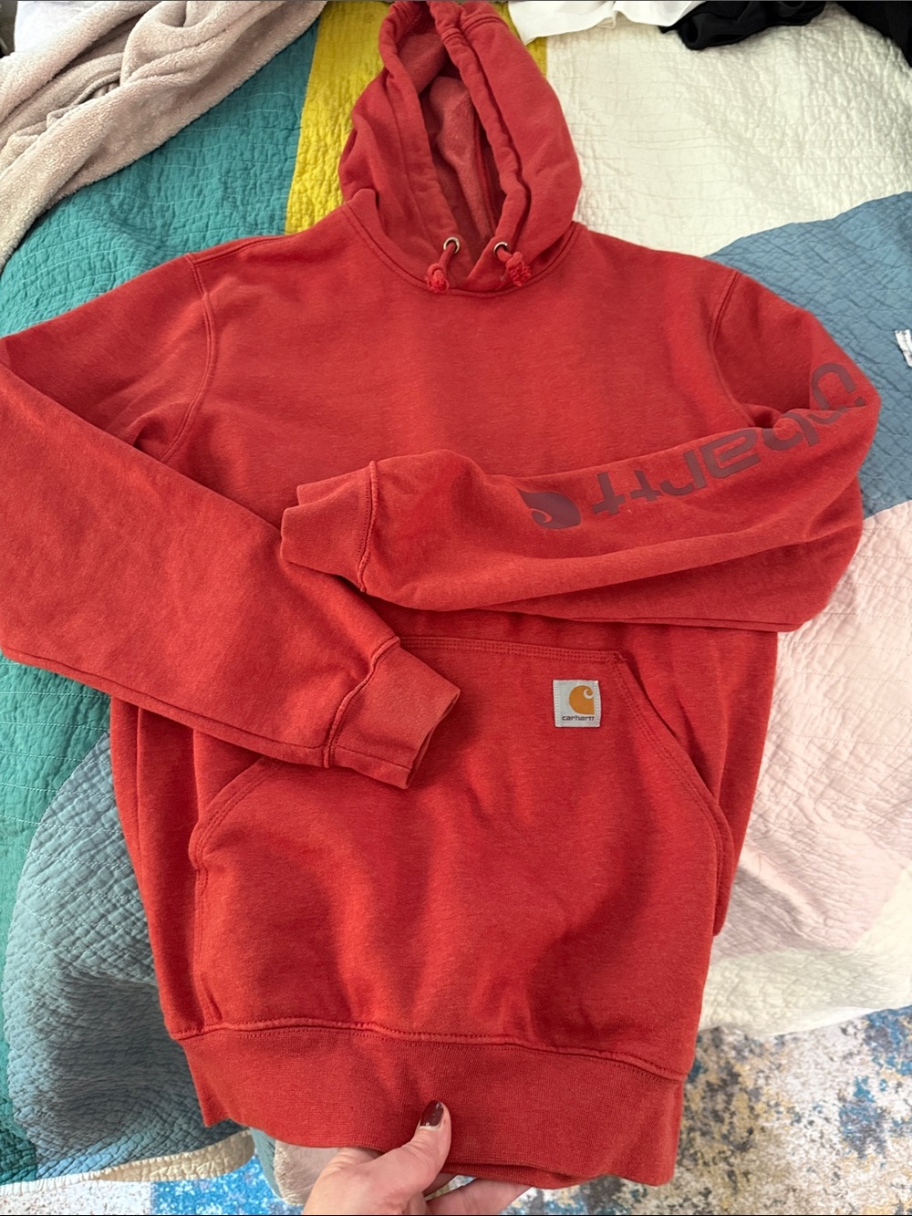 Carhartt Teenage Boy Small Brick Red Pullover Hoodie